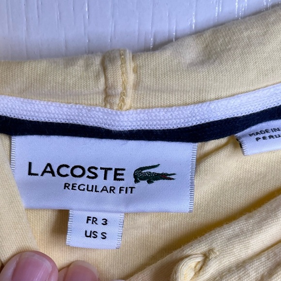 Lacoste Men's Cotton Jersey Hooded T-Shirt small yellow - Picture 3 of 6